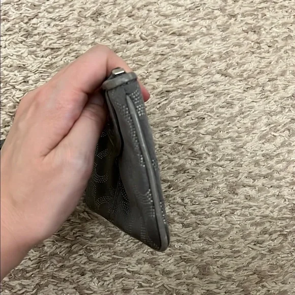 Coach Charcoal Gray Wristlet with Signature C Logo Pattern - Picture 14 of 16